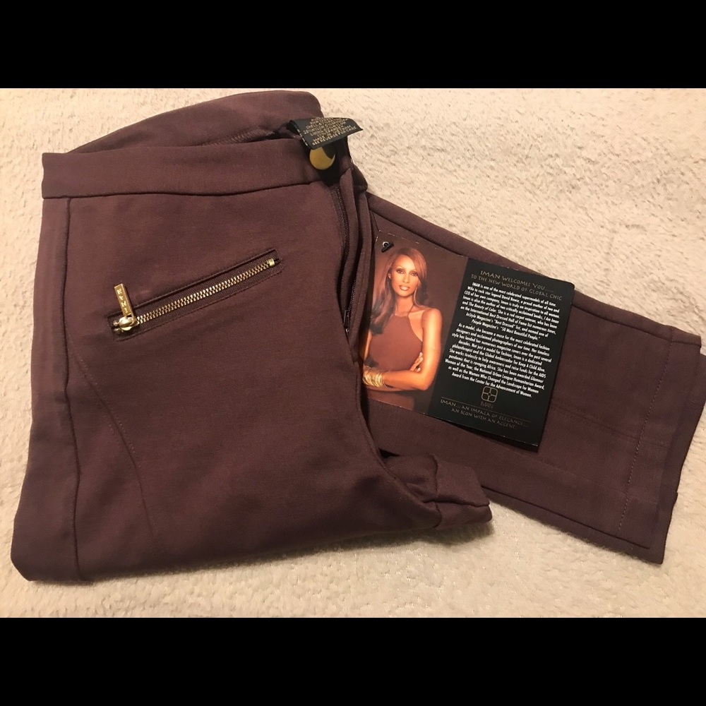 IMAN Ponte Legging size 6. Dual front side zippers